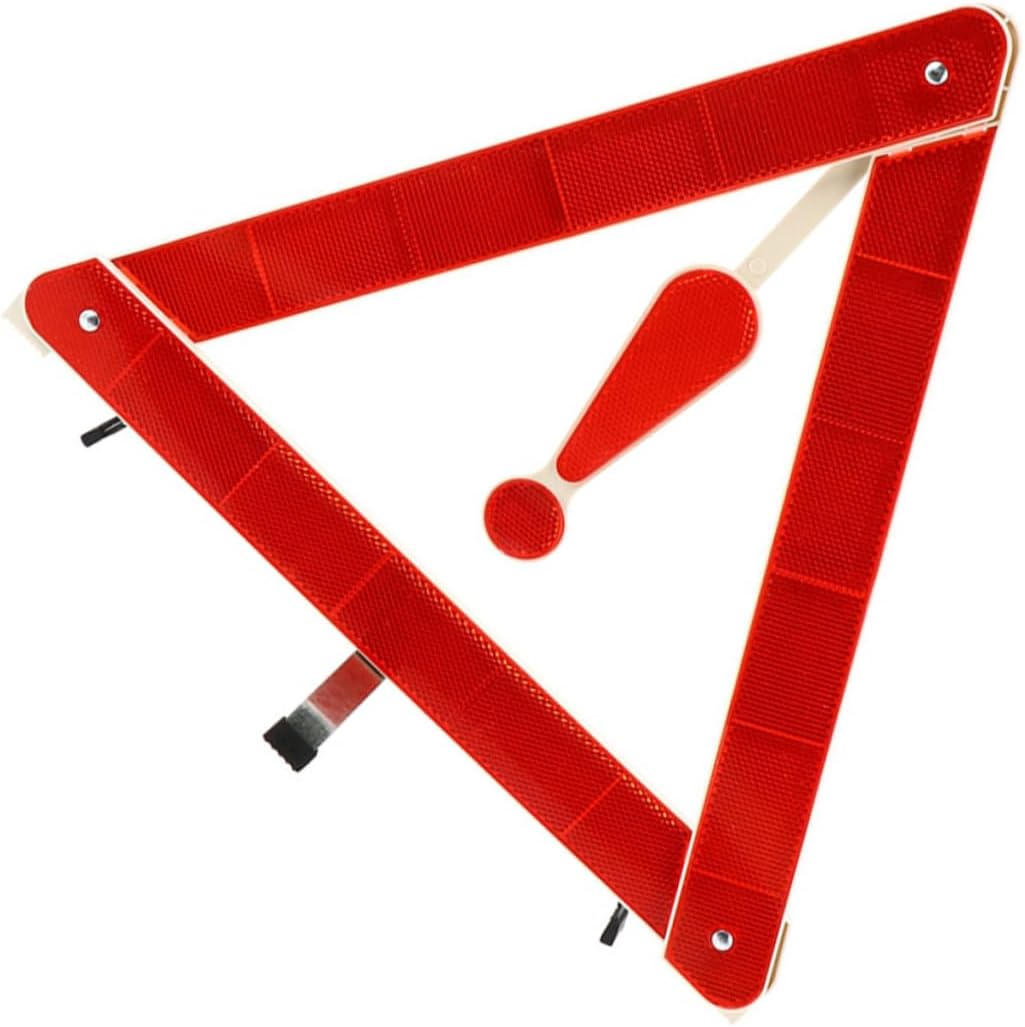 Triangle Warning Sign Foldable Plastic with Reflective Strips