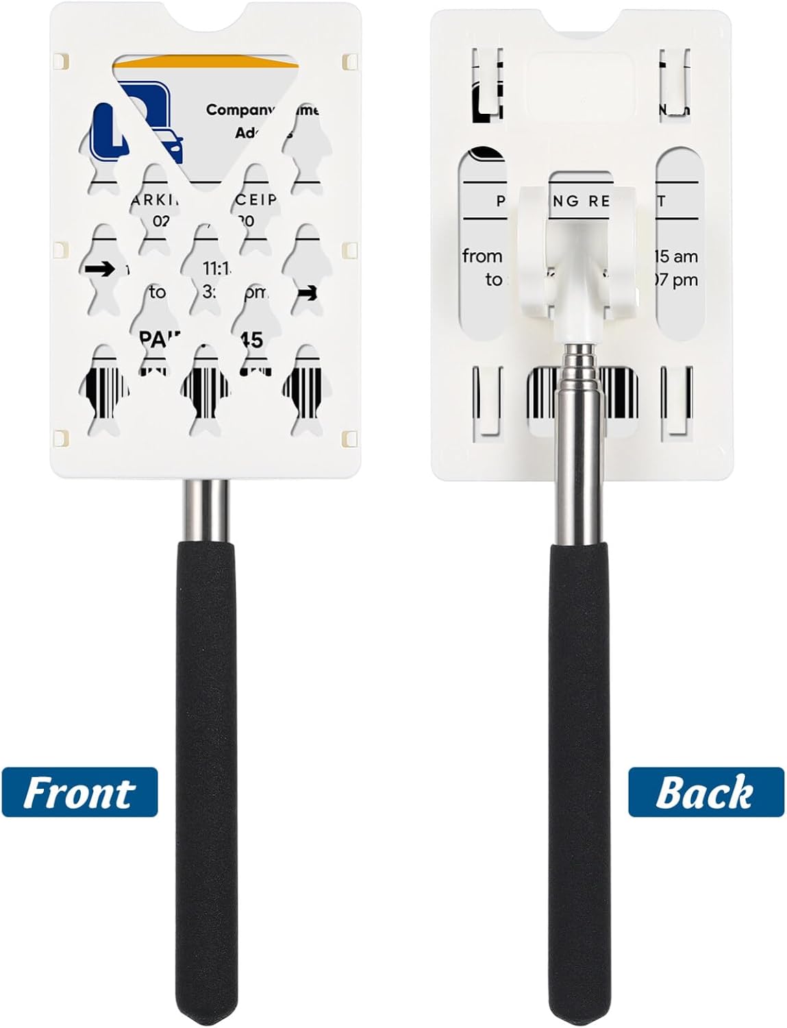 Veemoon Telescopic Card Holder Rod, 2pcs Car Credit Card Holder Stick Vehicle Parking Swiping Pole Reacher Grabber Tool Contactless Payment - 300° Rotation - Parking, Vehicle Gas Station Pay, 25.4"