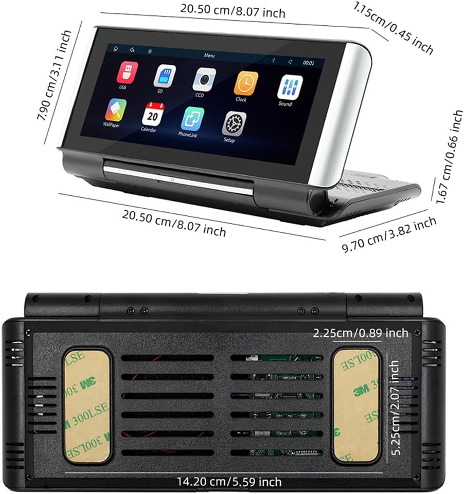 Folding Screen Portable car MP5 Wireless CarPlay Android Auto Mirrorlink 7 inche HD Multimedia Player Reversing Camera 5.0 BT chip FM Transmitter, B5370