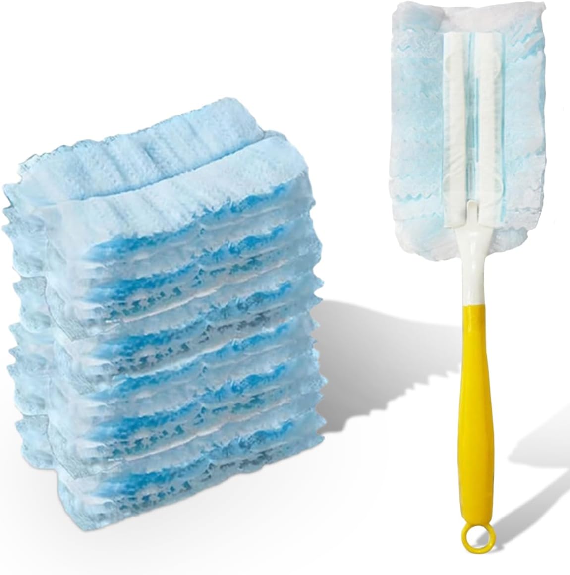 YoRise Duster Refills, Microfiber Cleaning Tools with 1 Handle, Heavy Duty Electrostatic Duster Replacement Head, Disposable Cleaning Supplies for Car, Kitchen, Bedroom, Furniture, Blinds(30PCS)