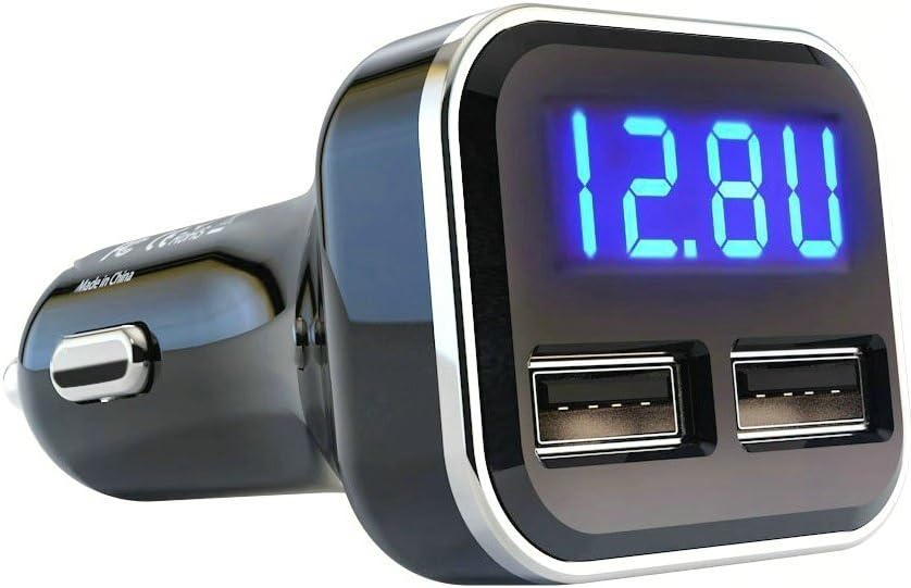 USB C Car Charger Adapter with Voltage Display, 30W Cigarette Lighter Type C Fast Charge Power Delivery & Quick Charge 3.0 (PD & QC), Volt Meter Battery Monitor, Compatible with iPhone Galaxy