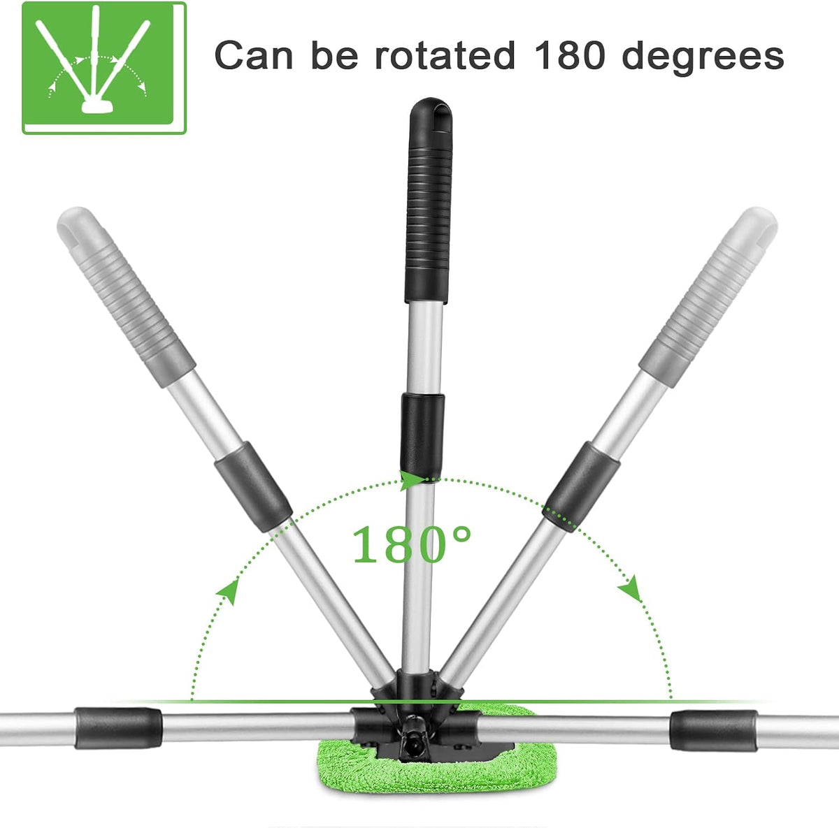 Tallew 2 Sets Windshield Cleaner Tool Car Window Cleaning Wash Kit with Detachable Handle 6 Microfiber Pads and 2 Spray Bottles Inside Windshield Cleaner Tool for Auto Glass Cleaning