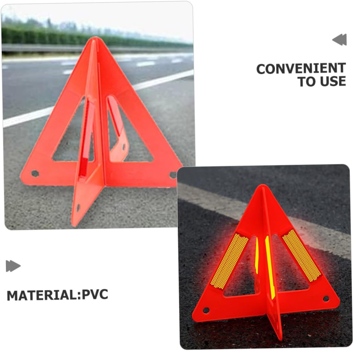 Gatuida 3pcs Reflective Emergency Warning Triangles for Roadside Safety Reflective Road Signs for Nighttime Visibility for Car Trunks and Emergency Situations