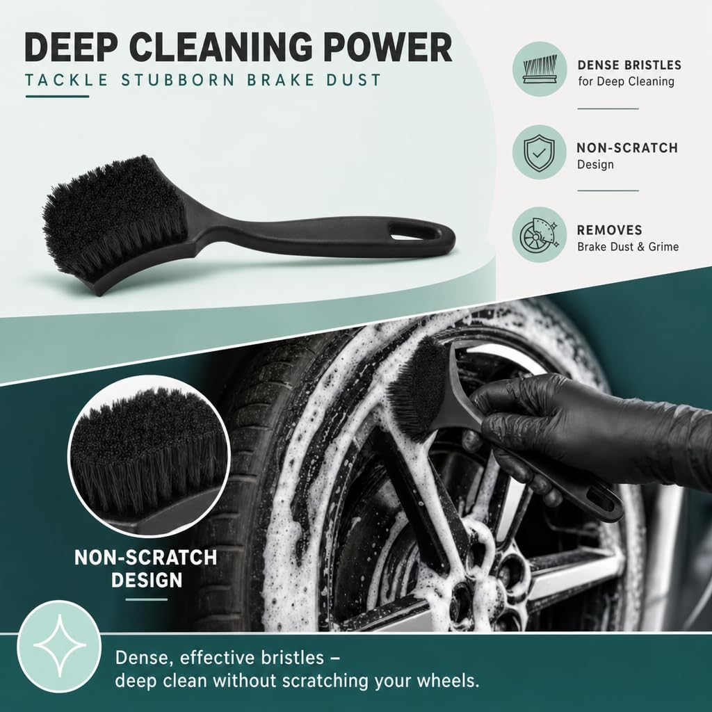 11 PCS Car Wheel Brush kit,Wheel Cleaner Brush Set with Wheel and Rim Brush,Car Interior Detailing Brushes,Sponge & Microfiber Towels for Car Wash Brush kit for Interior Exterior Wheels