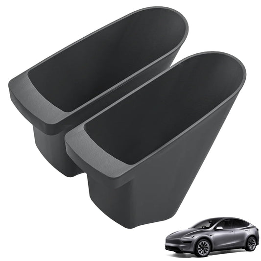 Front Door Trash Cans for 2026 Tesla Model Y Juniper Interior Accessories | Waterproof and Leak-proof Dustbin Garbage Organizer, Portable Small, Durable TPE, Easy to Clean Detachable - 2 Pack