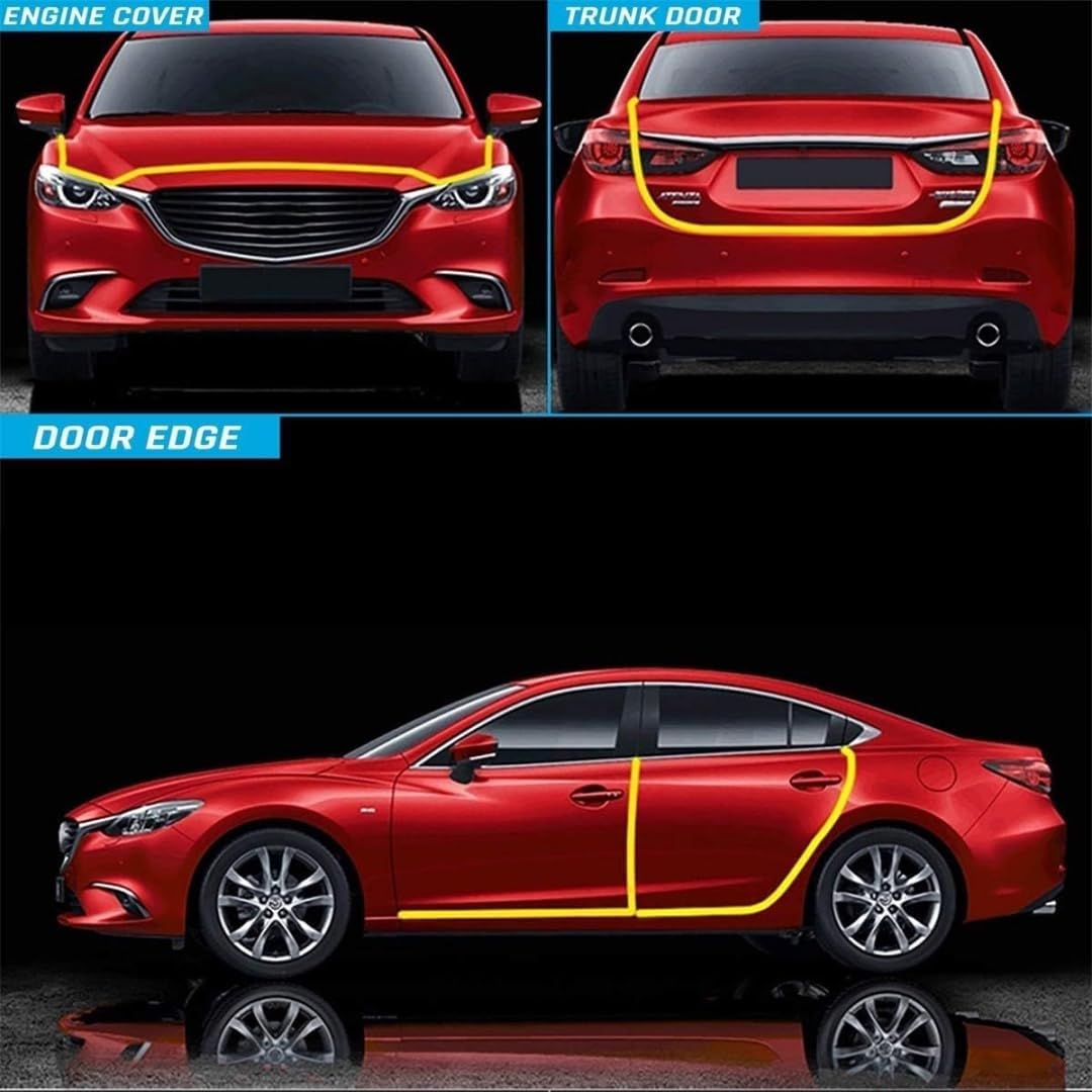 32Ft(10M) Door Edge Guard Black Car Guards Protector for Cars Rubber Auto Trim U Shape Build in Metal Sheet No Need Adhesive Easy to Cut Most Car Accessories sohochic