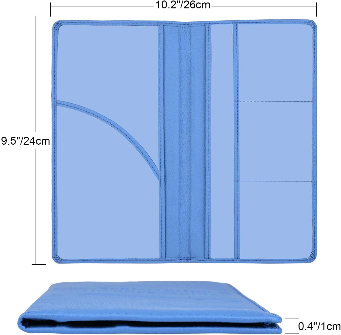 Cacturism Car Registration and Insurance Holder, Vehicle Glove Box Car Organizer Men Women Wallet Accessories Case with Magnetic Shut for Cards, Essential Document, Driver License, Blue
