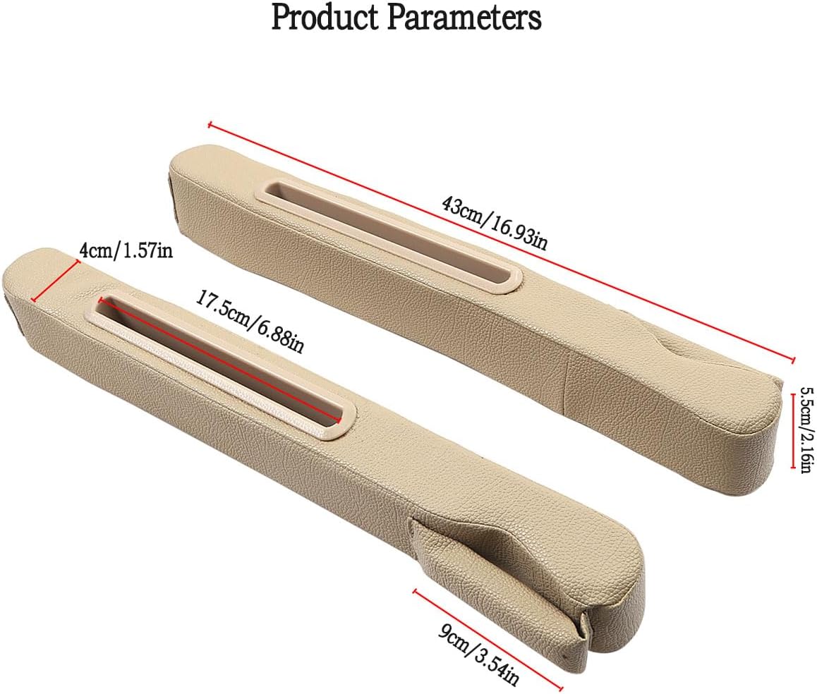 2 Pack Car Seat Gap Filler Organizer for Driver Side and Passenger Side Auto Center Console Side Filler Filler for Car Front Seat (Beige 2 pcs)