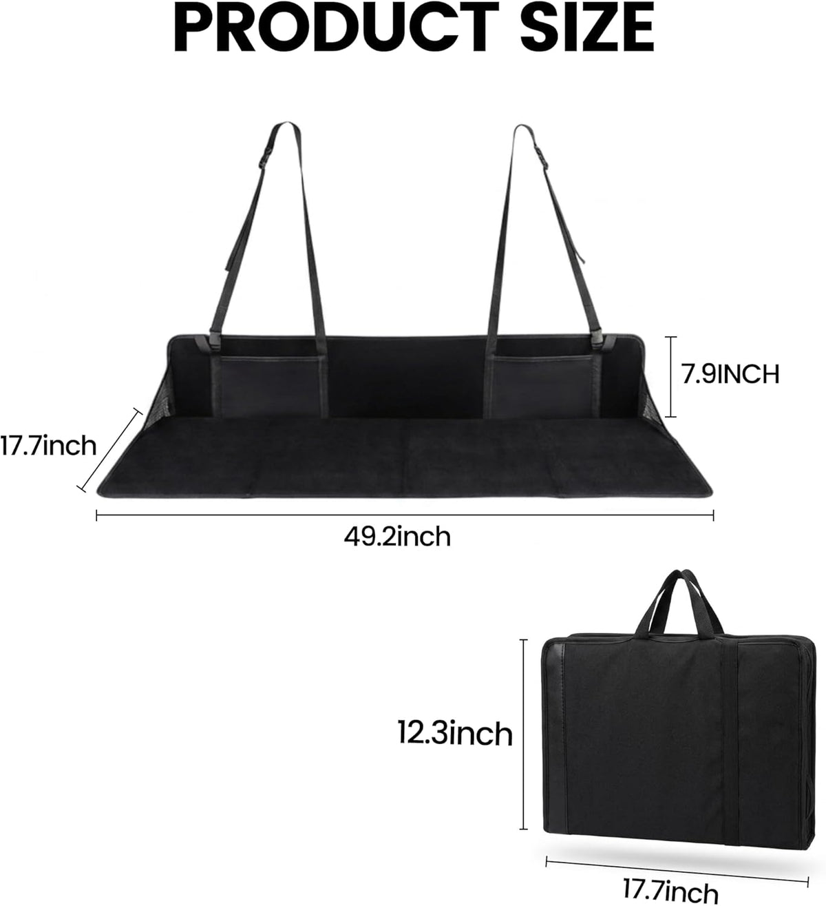 Foldable Car Back Seat Extender for Sleeping, Rear Seat Mattress Extension Plate, Portable Car Bed Platform for Camping & Road Trips, Expands Trunk Space, Fits Most Cars & SUVs