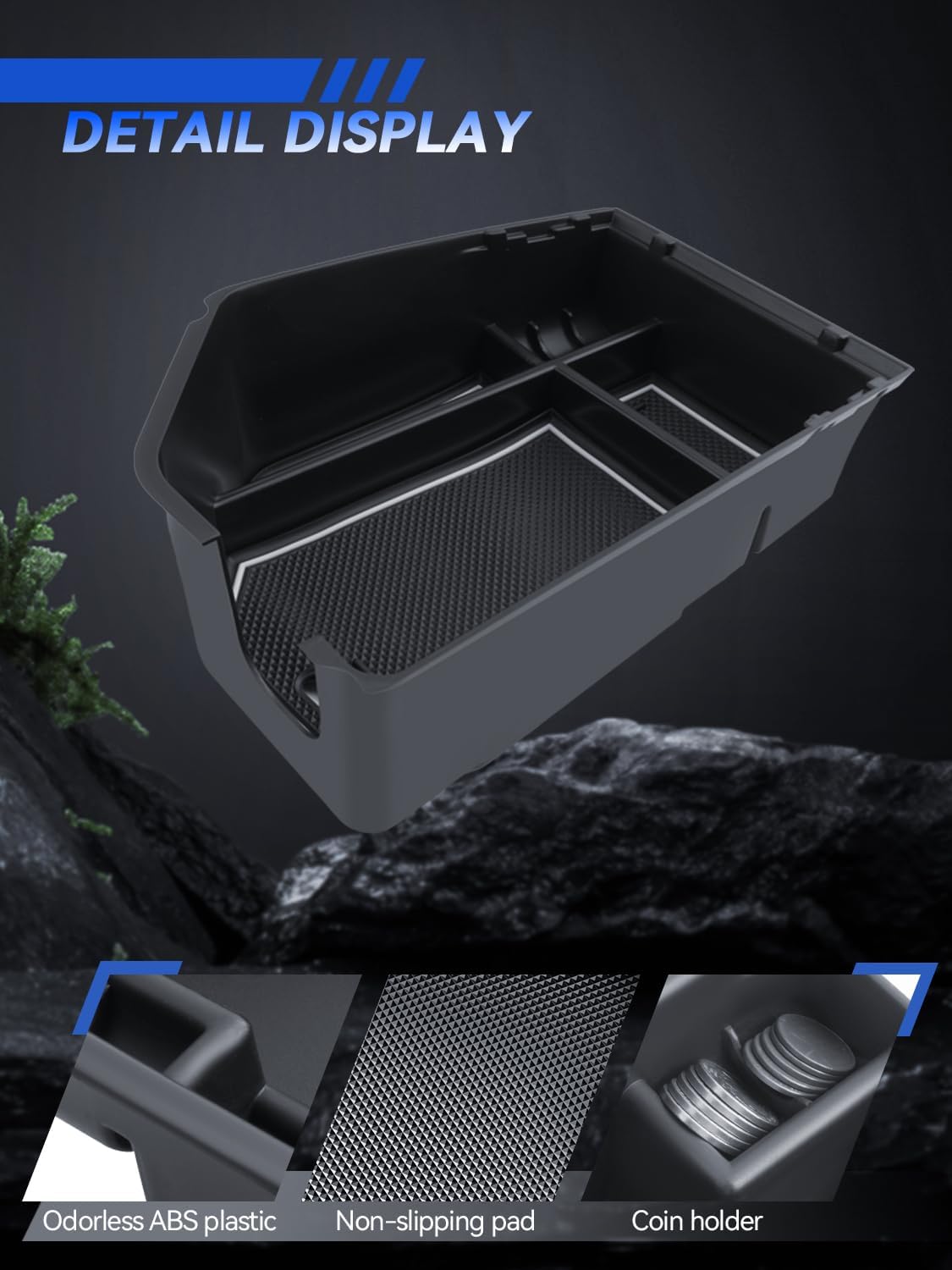 for Genesis GV70 Center Console Organizer Genesis GV70 2022-2025 Accessories Armrest Tray Middle Storage Box Insert Container Durable ABS Plastic