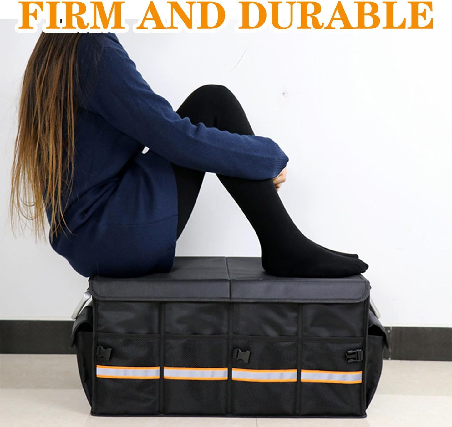 Car Trunk Organizer With Lid - Sturdy Adjustable Foldable Oxford Cloth Car Storage Organizer Trunk, Trunk Organizer For Camping