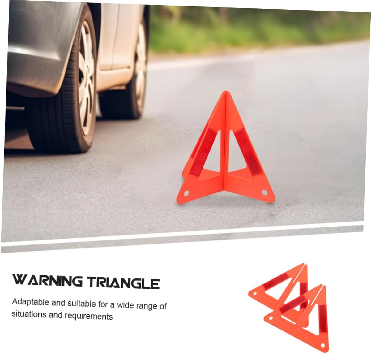 PRETYZOOM 3pcs Reflective Triangle Warning Signs Emergency Vehicle Safety Kit Foldable and Portable Roadside Safety Triangles for Breakdowns and Parking Alerts