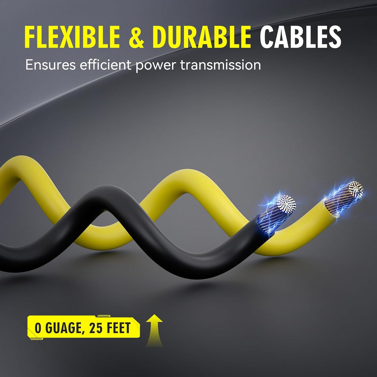 Jumper Cables Heavy Duty, 0 Gauge x 25 Feet