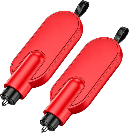 Car Emergency Escape Tool, Vehicle Safety Window Breaker for Crash and Submerged Emergency Situations (Red*2)
