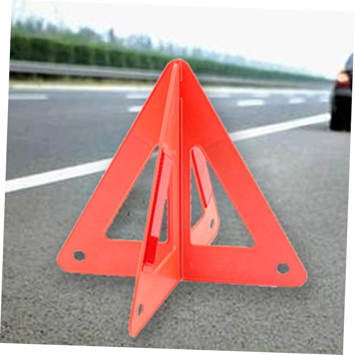 GLEAVI 3pcs Reflective Road Safety Triangle Warning Signs Emergency Reflective Roadside Triangles