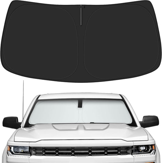 Car Windshield Sun Shade for Chevy 2014-2018 Silverado 1500 & for GMC 2014-2018 Sierra 1500 Accessories (OEM Design) Reflective Foldable Heat Insulation Sunshade for Ultimate Protection