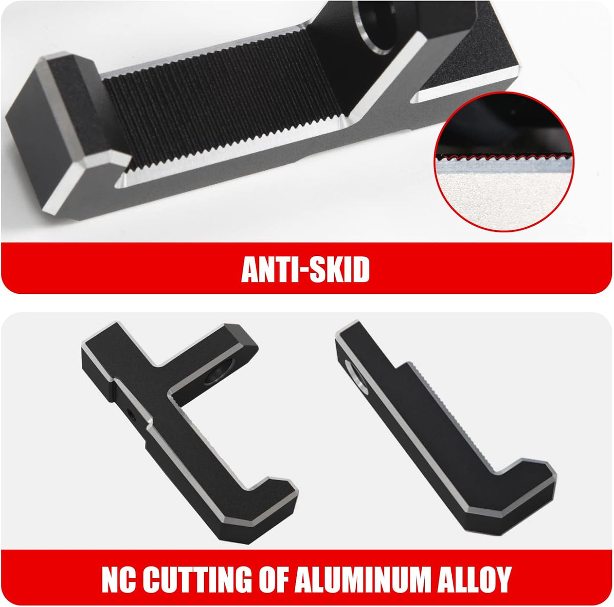 Mabett Aluminum Trunk Grocery Bag Hooks for Ford Bronco Accessories 2026 2021-2025 4-Door Black Interior Organizer (T+J-Shaped)