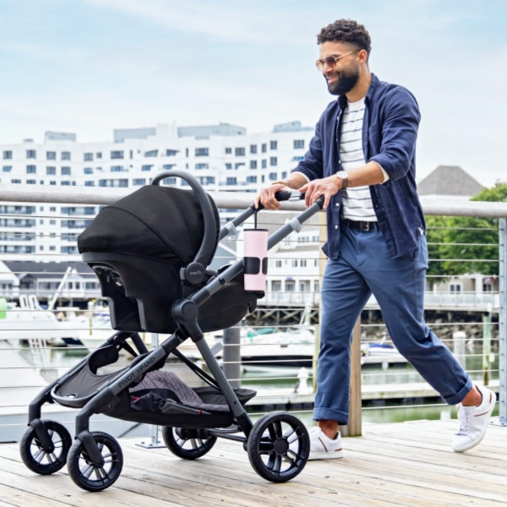 Pivot Xpand Modular Travel System with LiteMax Infant Car Seat with Anti-Rebound Bar (Ayrshire Black)