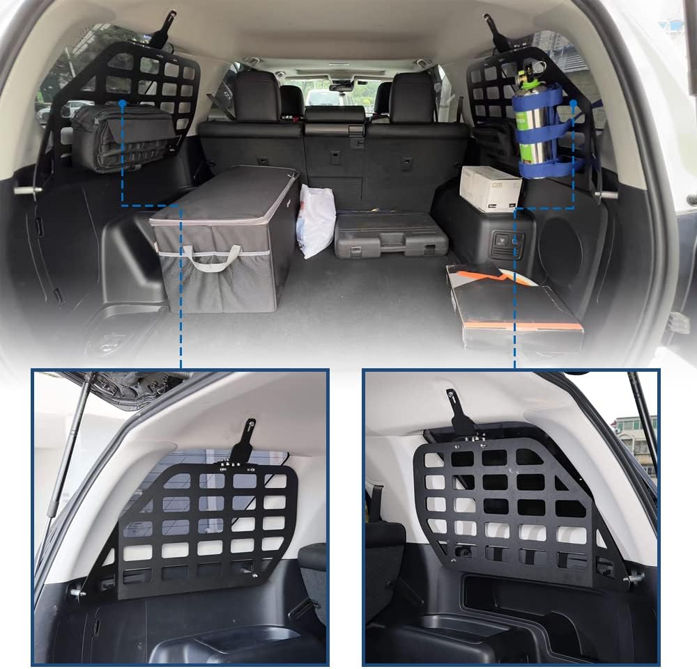 Rear Window Molle Panels Fit for Toyota 4Runner 2010-2024 Modular Storage Panel System Rear Cargo Rack Interior Trunk Storage Shelf Accessories