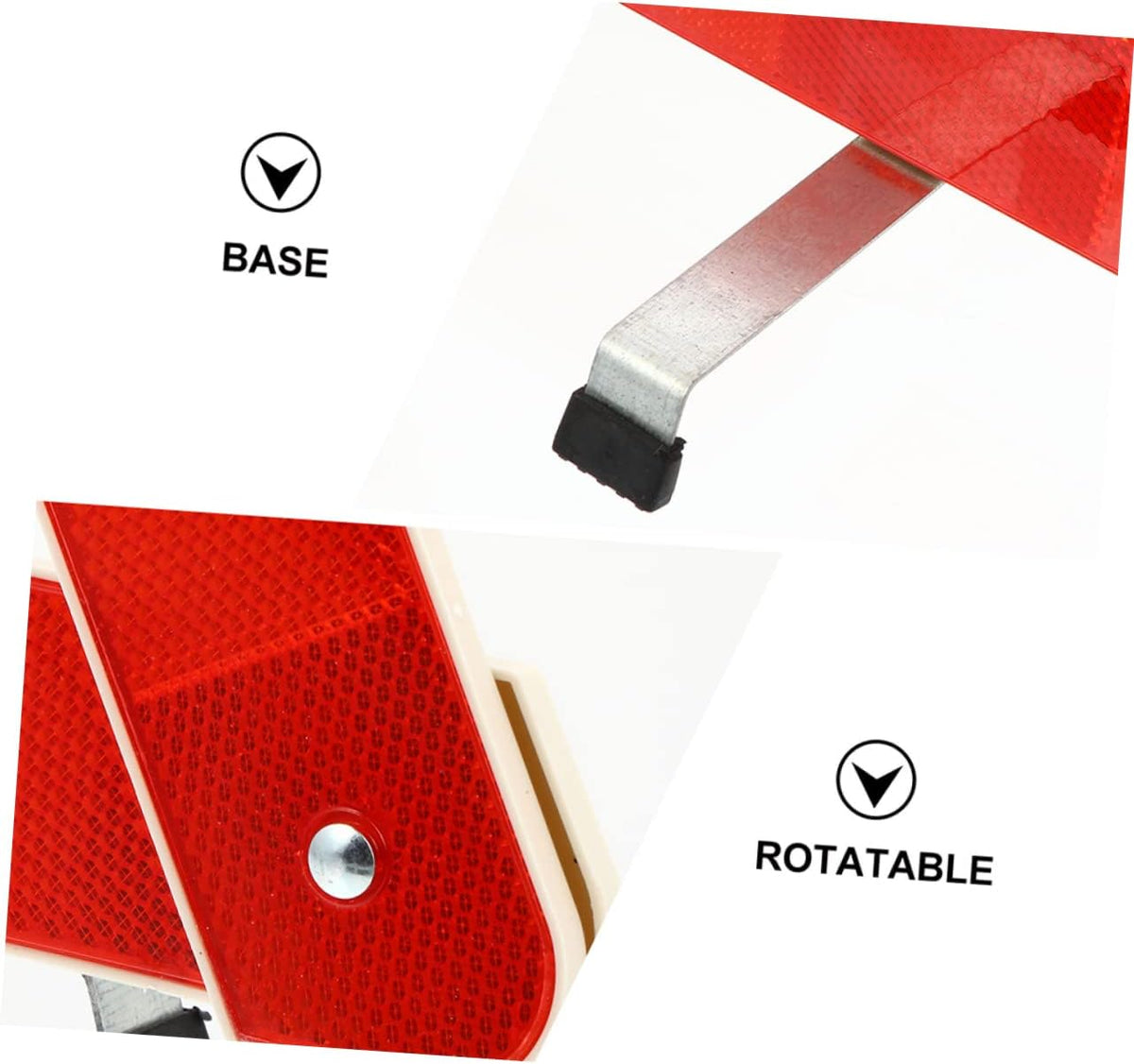 Triangle Warning Sign Foldable Plastic with Reflective Strips