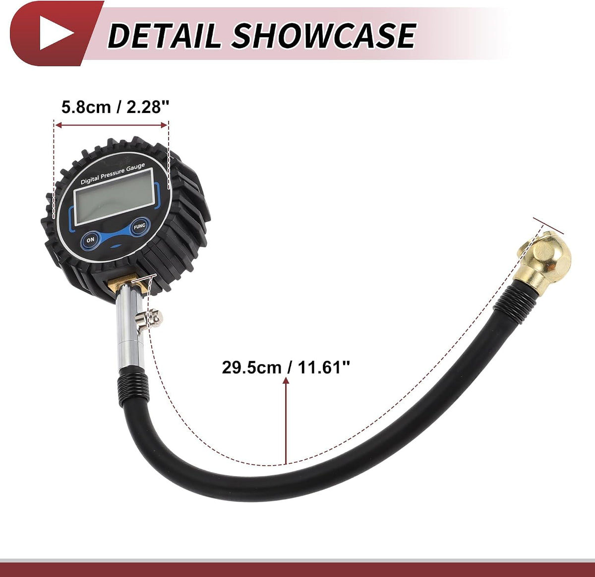 1 Set Universal Car Digital Tire Pressure Gauge W/Tire Valve Core Tire Cap 3-200PSI Digital Air Pressure Meter for Cars