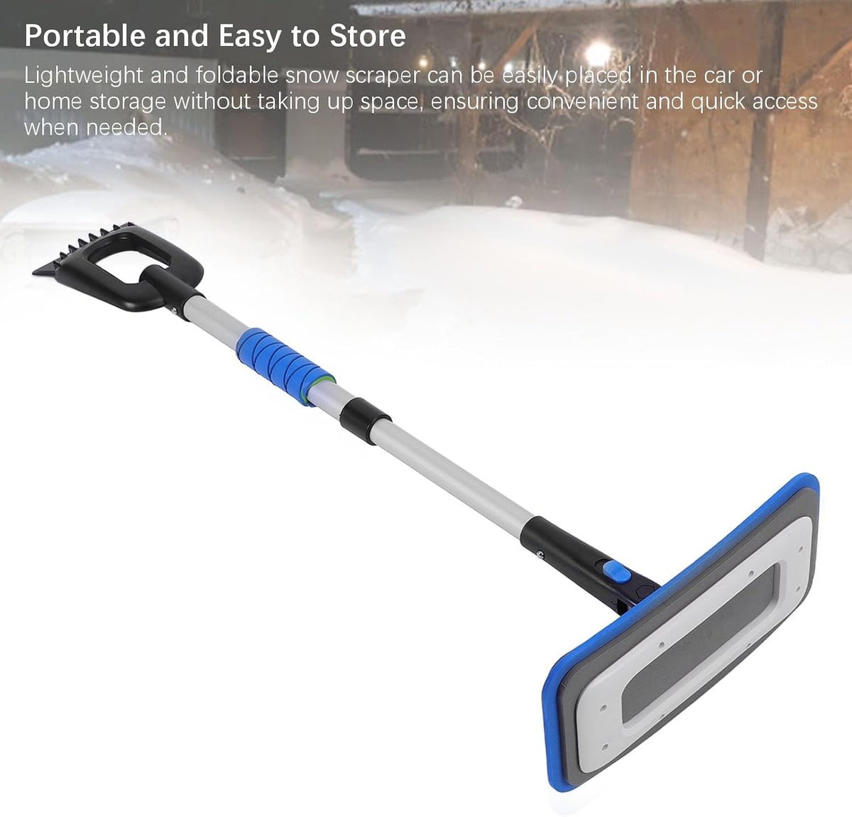 TARSHYRY Snow Brush and Detachable Ice Scraper,Car Snow Scrapers Aluminium Alloy Ergonomic Handle Efficient Snow Removal Snow Broom Ice Scraper for Car Windshield (Blue)
