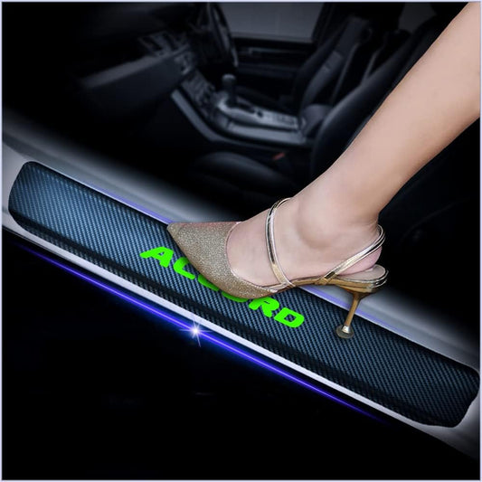 4Pcs Car Door Sill Protector for Honda Accord, Carbon Fiber Anti-Scratch Guard for Honda Accord Accessories - Self-Adhesive Car Door & Sill Protector -Green