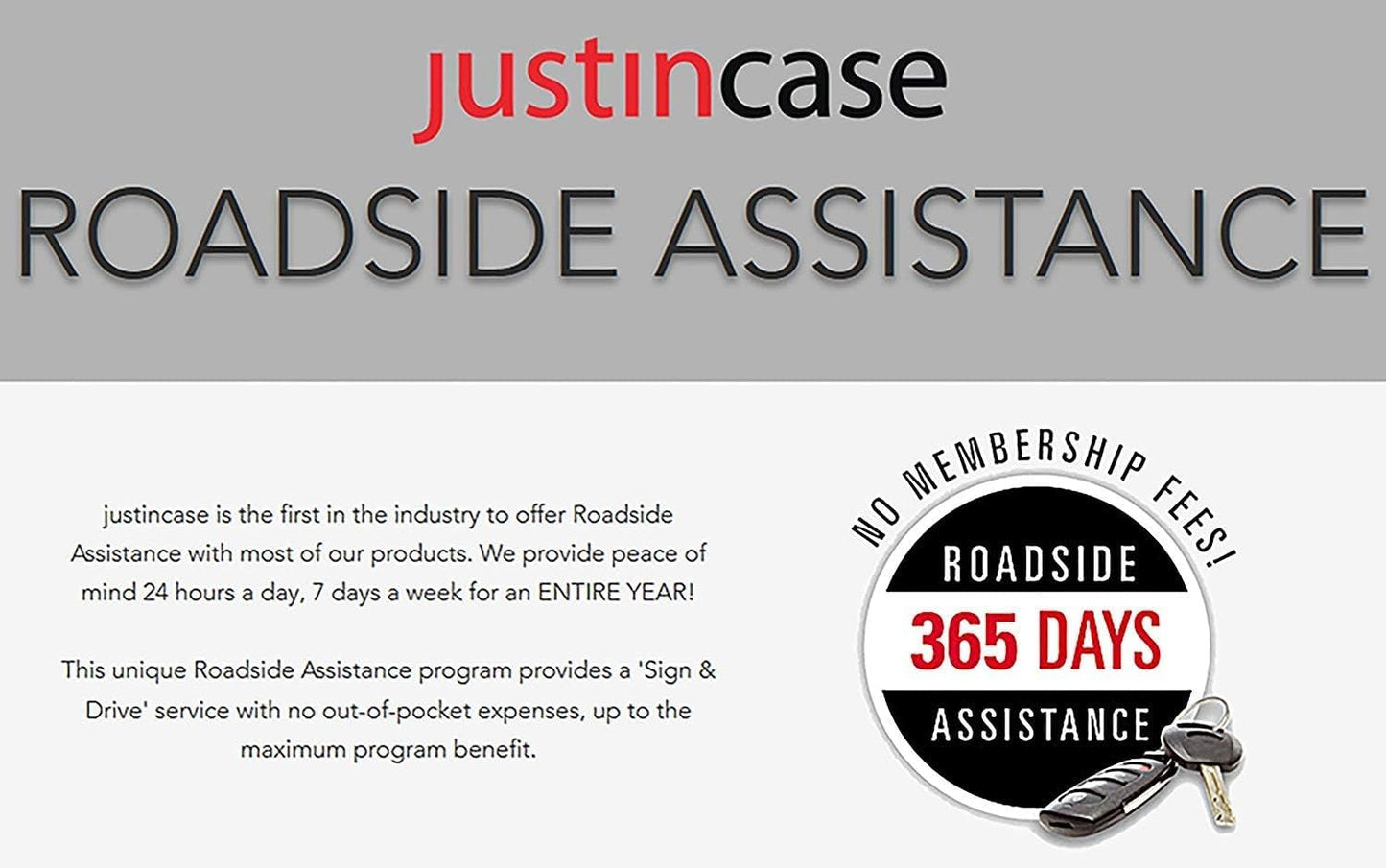 Justin Case Commuter Portable Roadside Emergency Car Kit with Heavy-Duty Jumper Cables & 365-Day Roadside Assistance