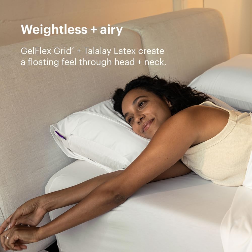 Purple Harmony Pillow - Medium Loft, Standard Size, Cooling Gel Neck Pillow