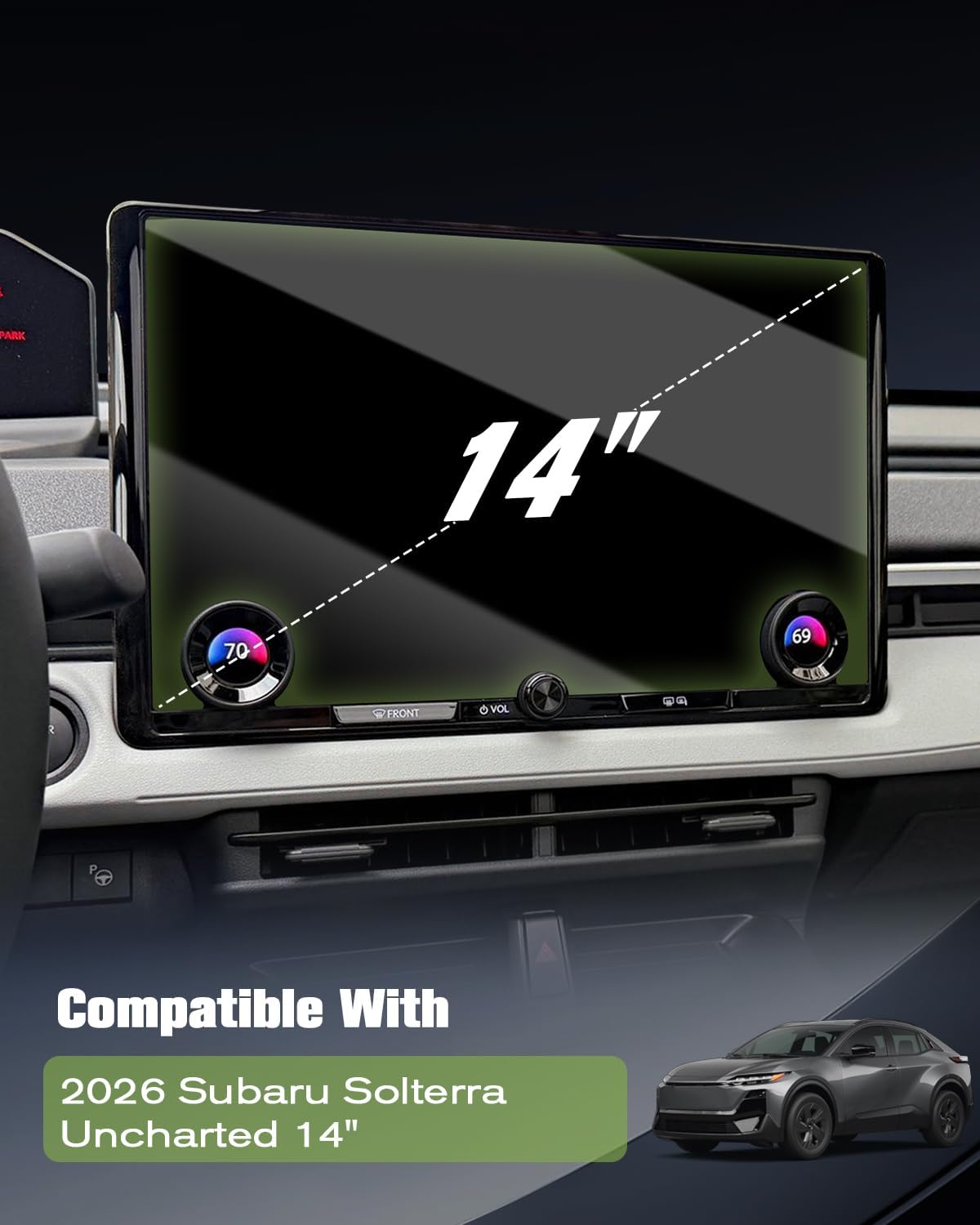 HD Tempered Glass 14'' Screen Solterra 2026 Screen Protector for 2026 Subaru Solterra (Premium/Limited/Limited XT/Touring XT/Touring XT Leather) Touchscreen Cover Saver for Solterra 2026 Accessories