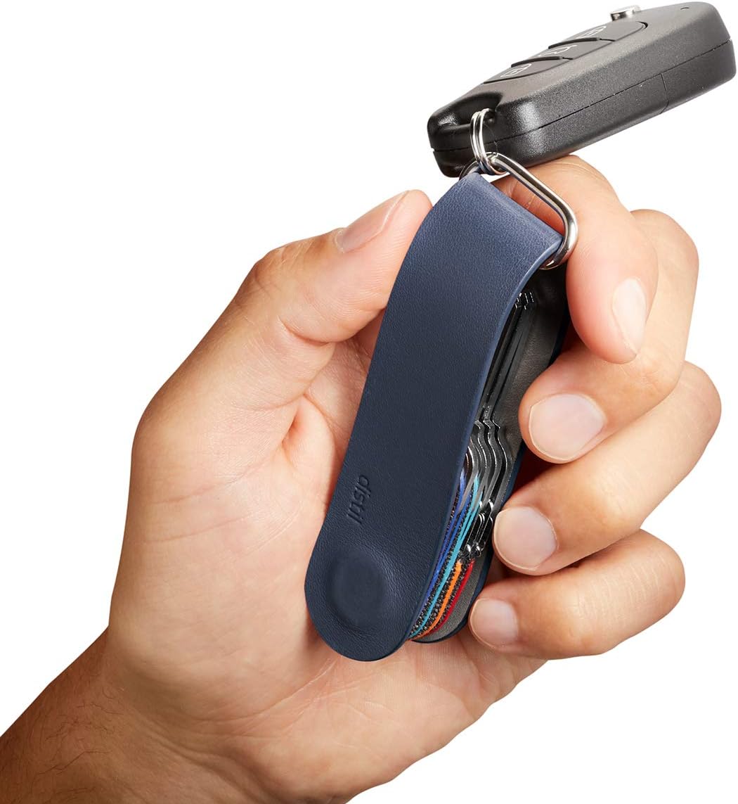 Distil Union Ferris KeyLoop Key Organizer | Includes Leather Cover, 5 KeyMods, & FobRing | Holds up to 6 Keys + Car Key
