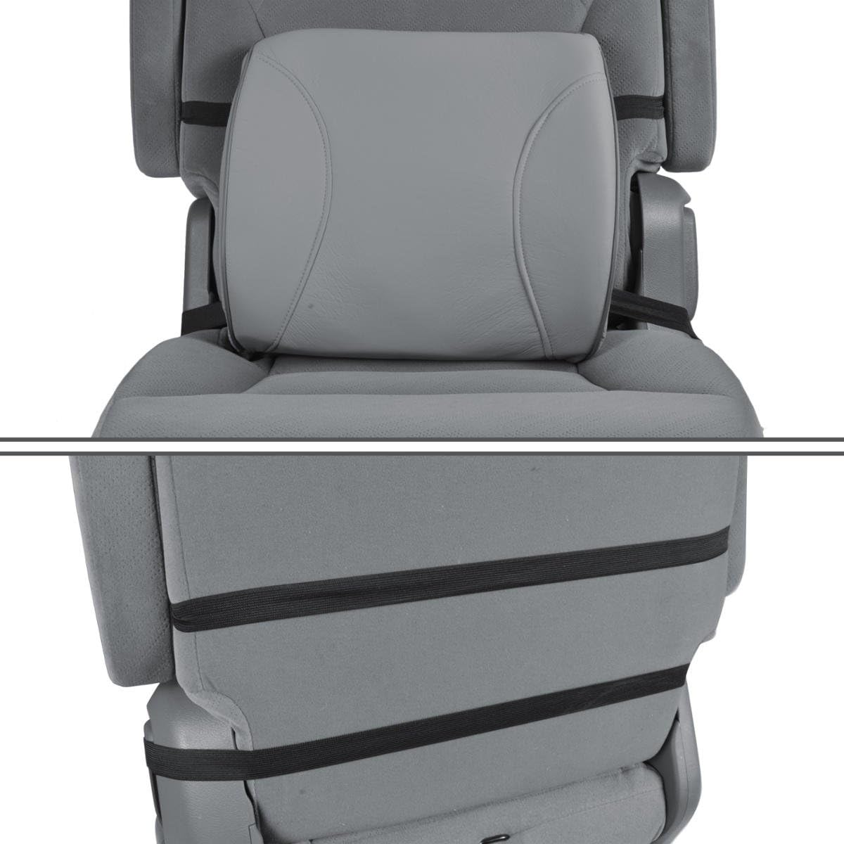 BDK BS-300-GR Durable Foam Lumbar Support 3D Balanced Firmness Cushion-Lower Back Pain Relief-Best for Office Chair, Car Seat, Recliner, Gray
