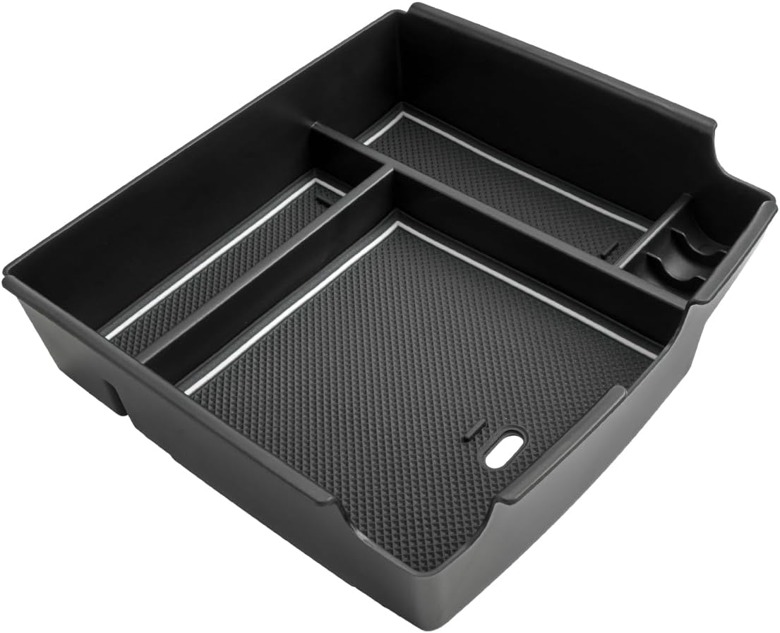 CDEFG Compatible with 2025 Kia Carnival Center Console Organizer Tray 2022-2025 Kia Carnival LX LXS EX SX SX Prestige Accessories Middle Console Organizer 2025 Carnival Armrest Storage Box (White)
