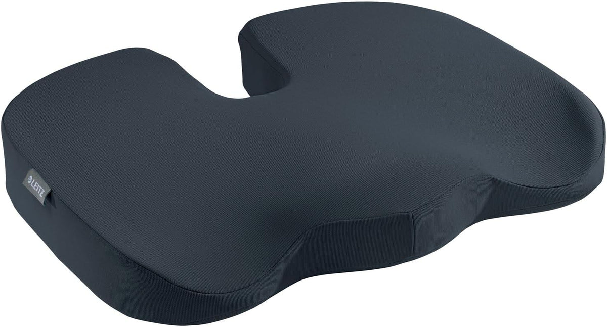Leitz Ergo Orthopedic Seat Cushion for Office Home Car, Ergonomic, Washable Cover, Tailbone Pain Relief, Back Support, Proper Posture (52840089-NA)