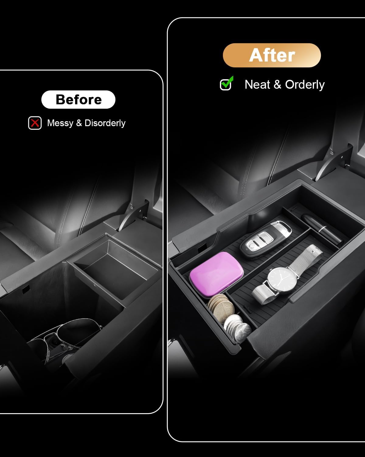 Double-Layer Center Console Organizer For 2025-2026 2027 Chevy Equinox