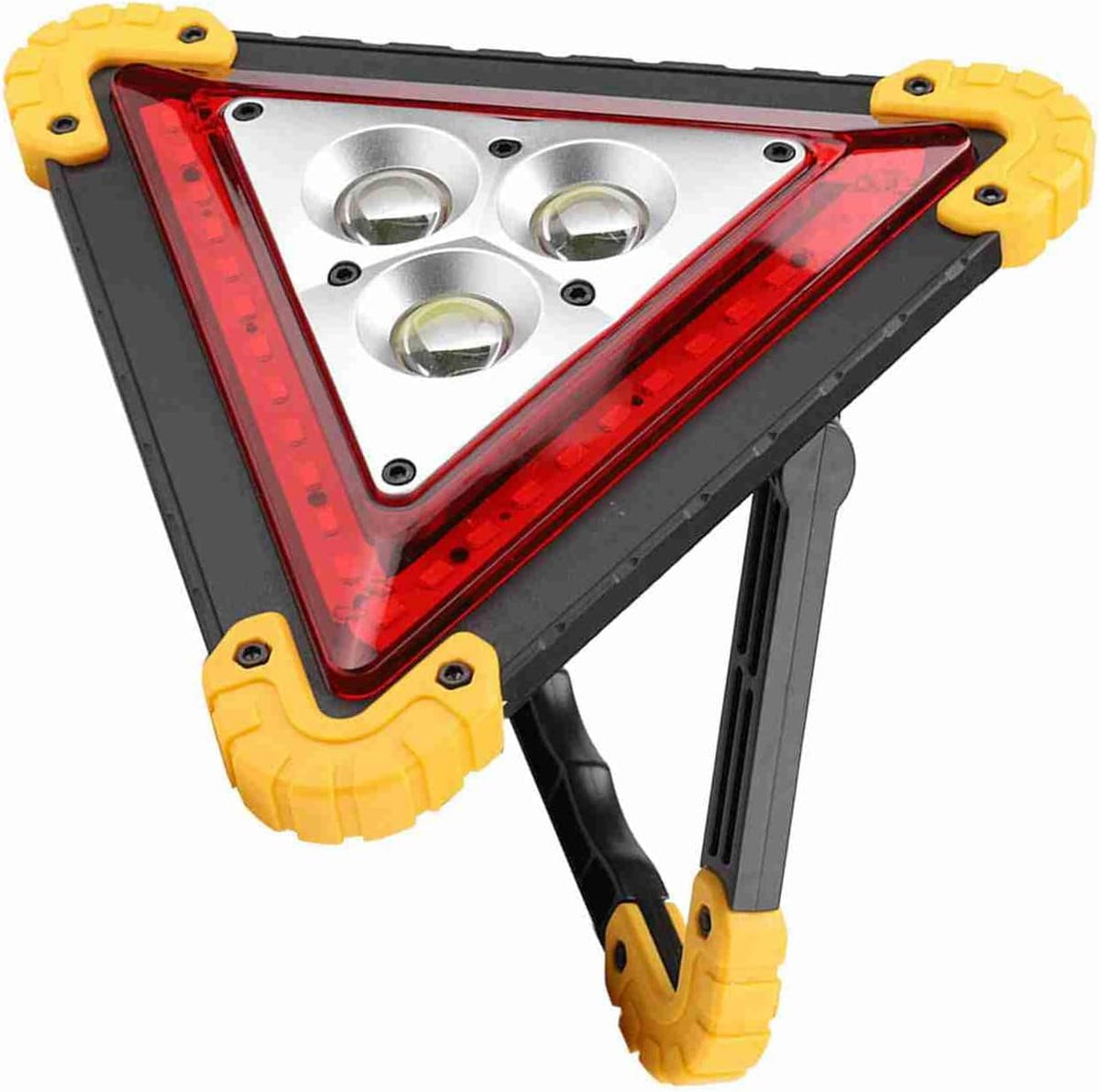 Warning Triangle Emergency Triangle Roadside Safety 30W LED Warning Light Red Flashing USB Rechargeable Portable with 3 COB 36 Lamp Beads for Car Breakdown