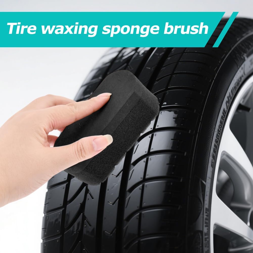 9-Piece Car Wheel & Tire Cleaning Brush Kit, Soft-Bristle Wheel Brushes, Microfiber Flat Brush, Detailing Brushes & Cleaning Pads for Cars, Trucks & SUVs