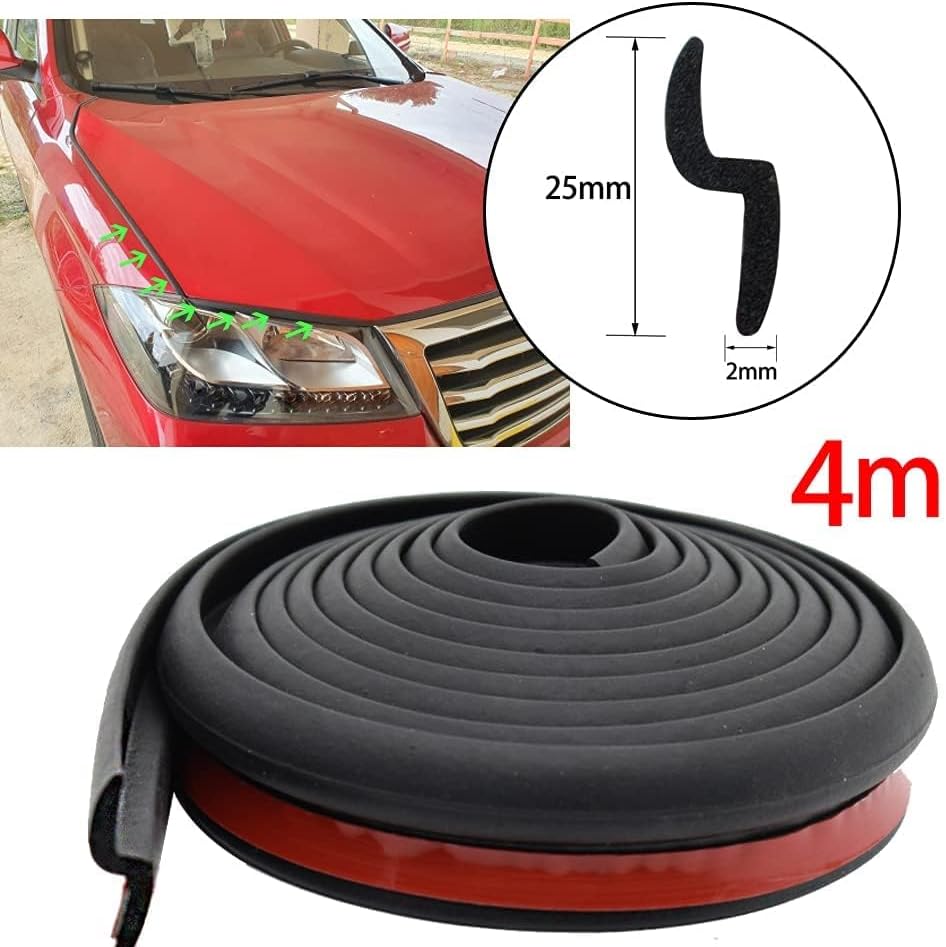 AUTOXBERT 4M/13ft Z Shape Car Window Door Rubber Seal Strip Edge Trim Guards Hollow Weatherstrip for Car Window Door Engine Cover