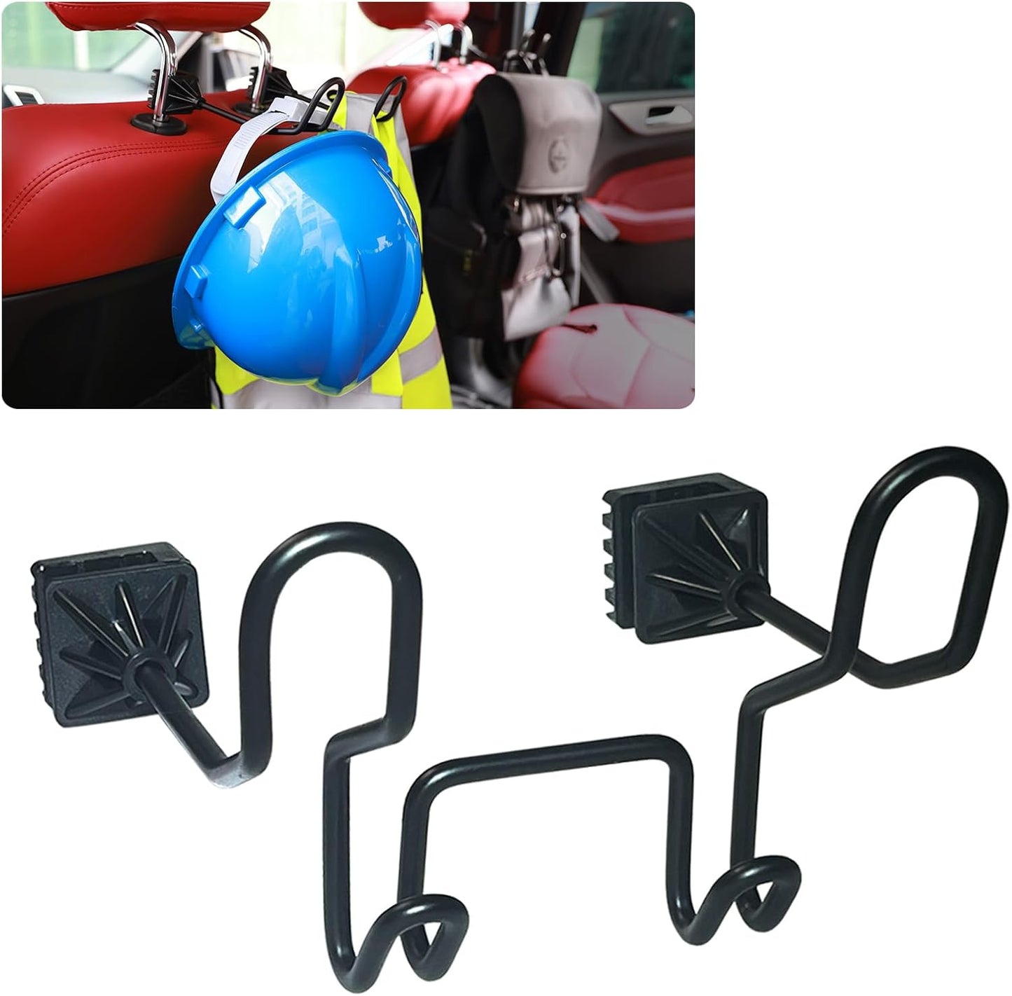 GODLIY Hard Hat Holder for Truck Seat - Work Truck Accessories for Hard Hat & Safety Vest,Car Back Seat Headrest Hooks for Men (1 PCS-upg)