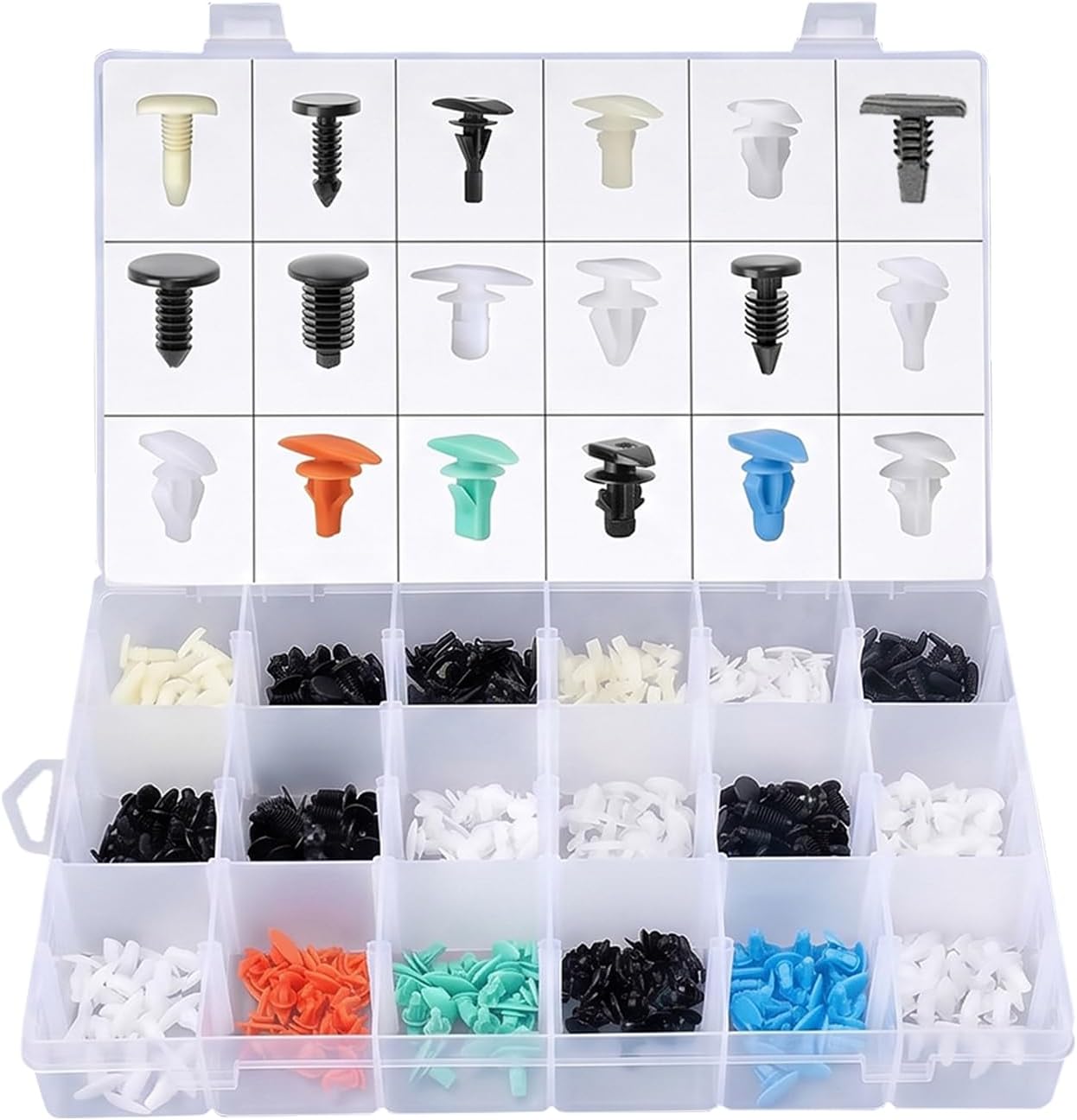 360Pcs Weatherstrip Retainer Clips Quick-Select Kit Assortment, Nylon Door Seal Fasteners, Compatible with Ford GM Chrysler VW Multiple Vehicles (Multicolor)