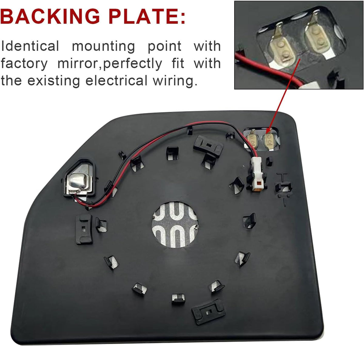 Passenger Side Mirror Replacement for 2015-2020 Ford F150, 2017-2022 Ford F250 Super Duty, 2017-2019 Ford F350 Pickup Truck, Right Side Mirrors Glass, with Backing Plate, Power Heated, Blind Spot