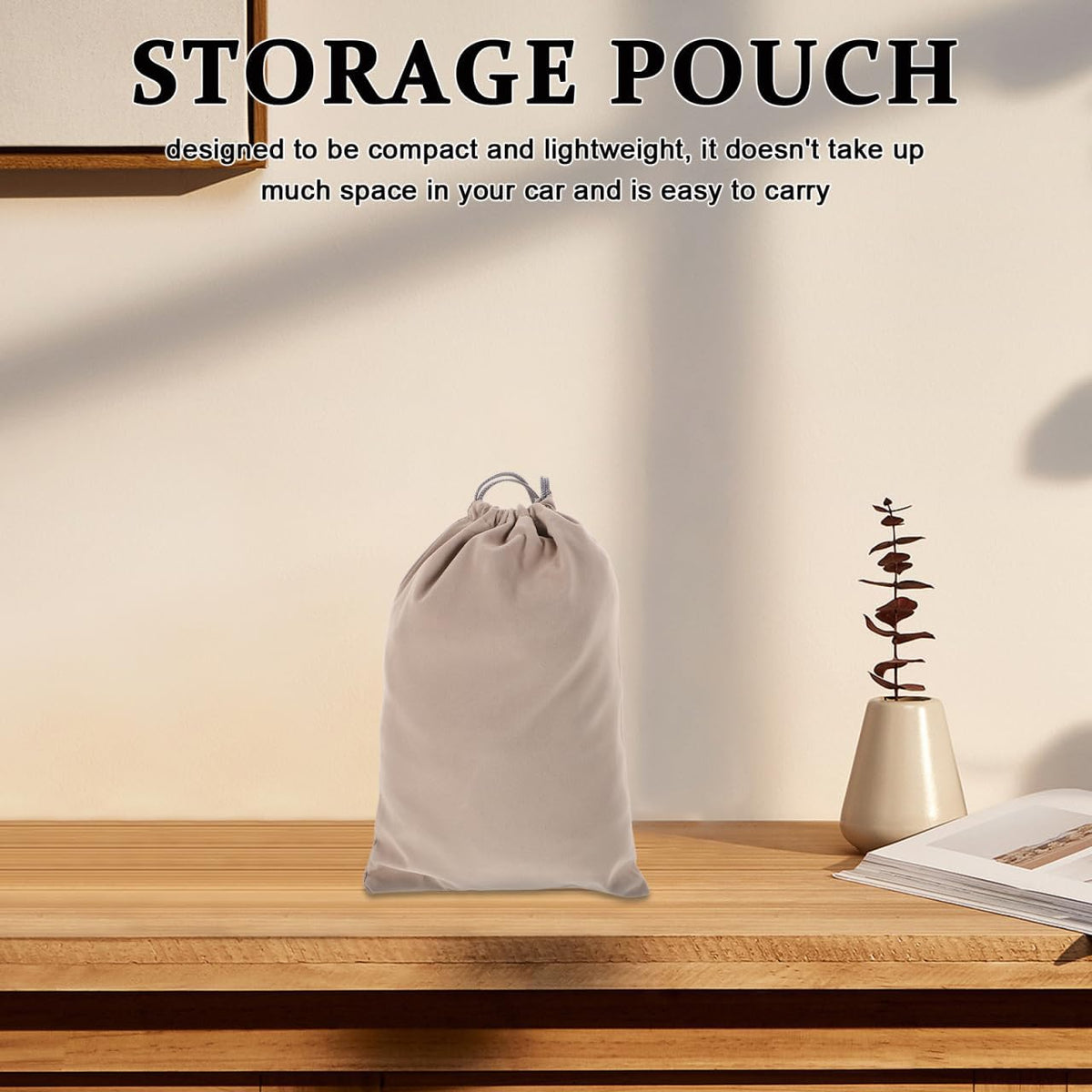 Drawstring Storage Bag for Car Vacuum Cleaner Tools Flocking Cloth Shoe Storage Bag Waterproof Scratch Cover Pouch for Travel Compact Organizer 11.81 X 7.87In