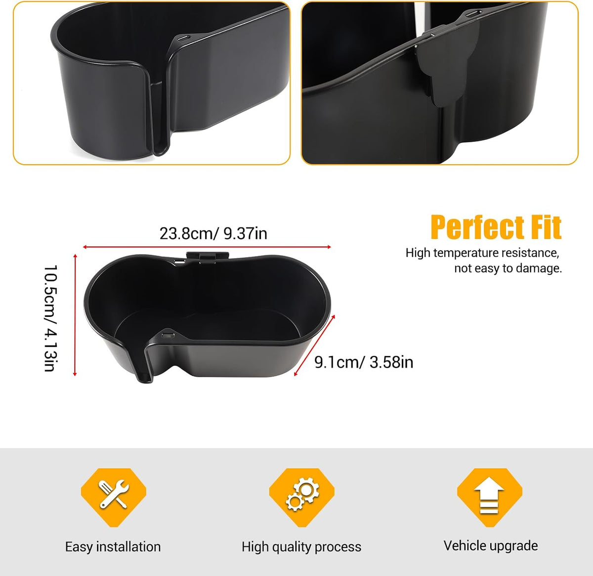 Daeiclru Rear Cup Holder Expander Organizer Compatible with Ford Maverick 2022-2024, Rear Seat Expansion Storage Box Car Drink Holder Cup Holder Insert Removable FITS Slot Accessories