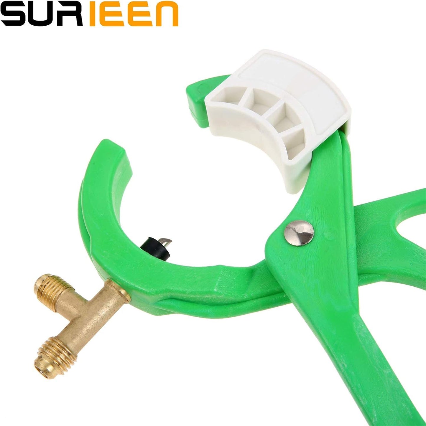 R134A R12 Side Can Tap, 3-in-1 Side Mount Can Tap Valve | 1/4'' SAE 1/2'' Thread R134a Refrigerant Dispenser Kit for Car AC Refrigerant Manifold System, (Green)