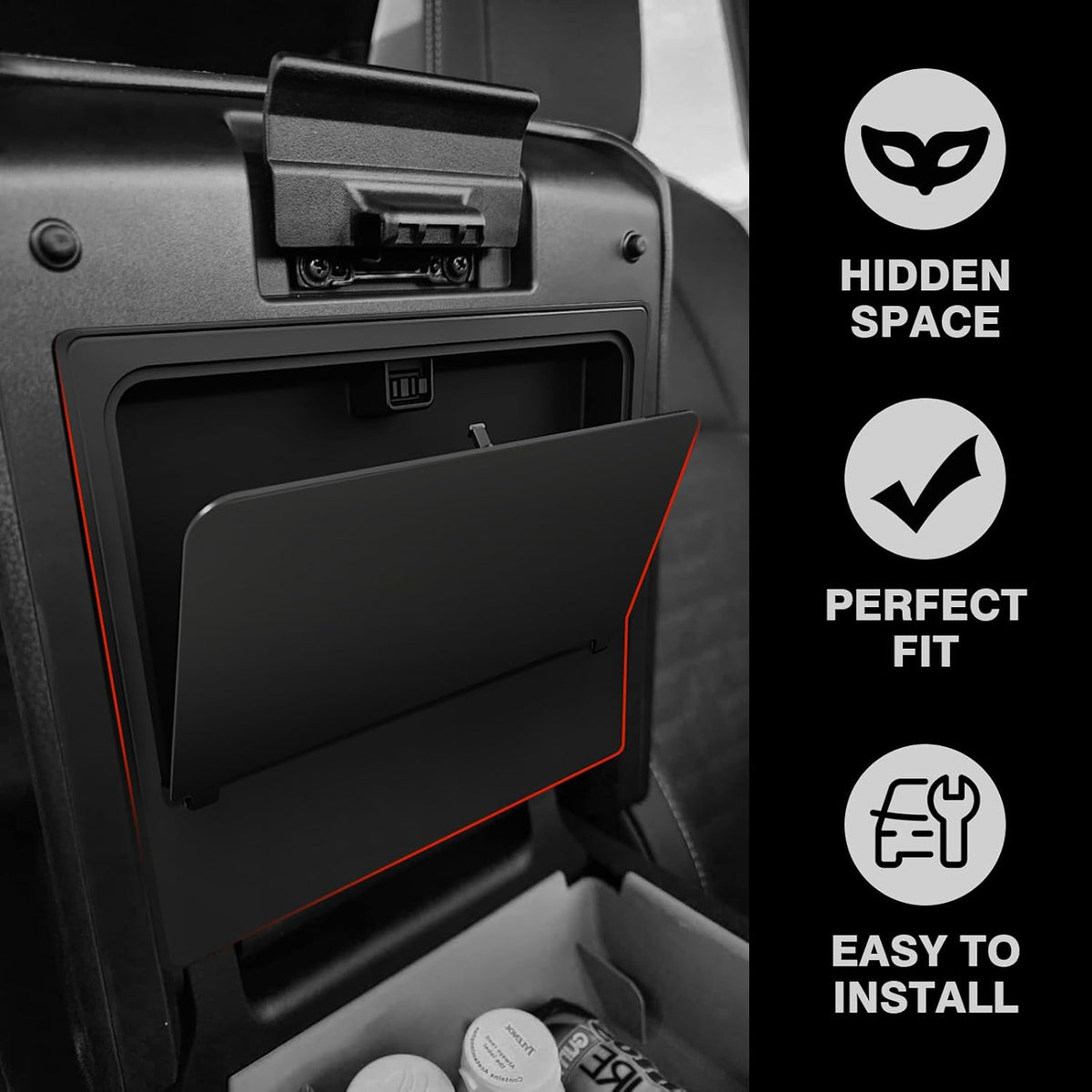 Muslogy Console Hidden Box & Cup Holder for 2025 2026 Toyota 4Runner