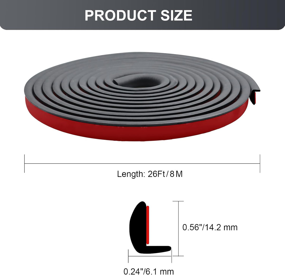 L Shaped Door Edge Trim Molding 26FT – Universal Car Door Protector Strip with Adhesive, Rubber Edge Guard for Truck SUV, Anti-Scratch Flexible Seal