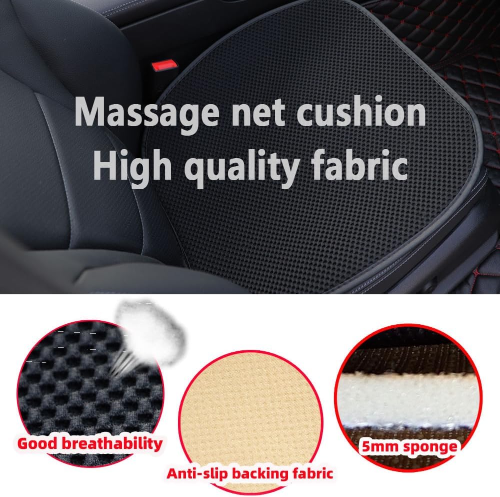 Extra Large 19.5" Car Seat Cushion for CCar Seat Driver Long Sitting,Breathable Comfort Car Cushion,Anti Slip CCar Seat Protector for Driving Travel 2Pcs