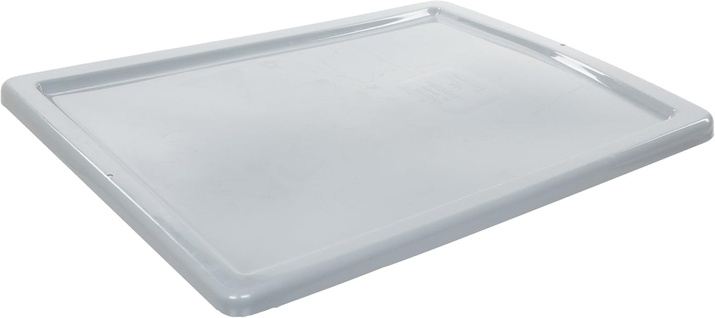 Rubbermaid Commercial Palletote Storage Stack and Nest Lid, 2 Cu. Ft, Gray Tote, for Warehouse/Garage/Cleaning/Maintenance