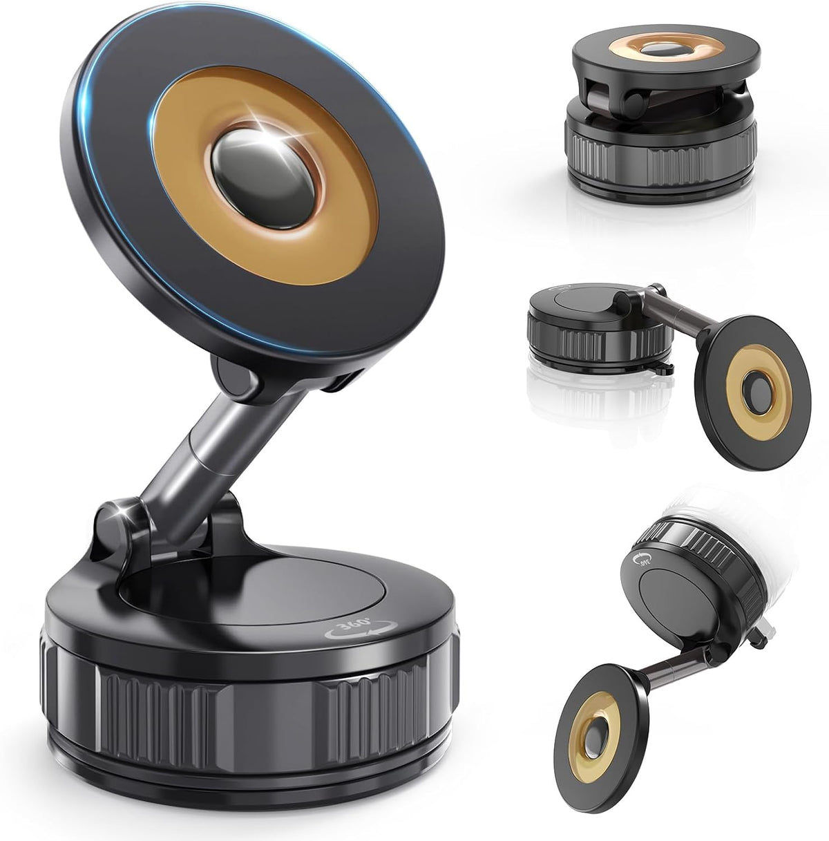 Dashboard Suction Cup Phone Mount for MagSafe iPhone, 360° Magnetic Holder