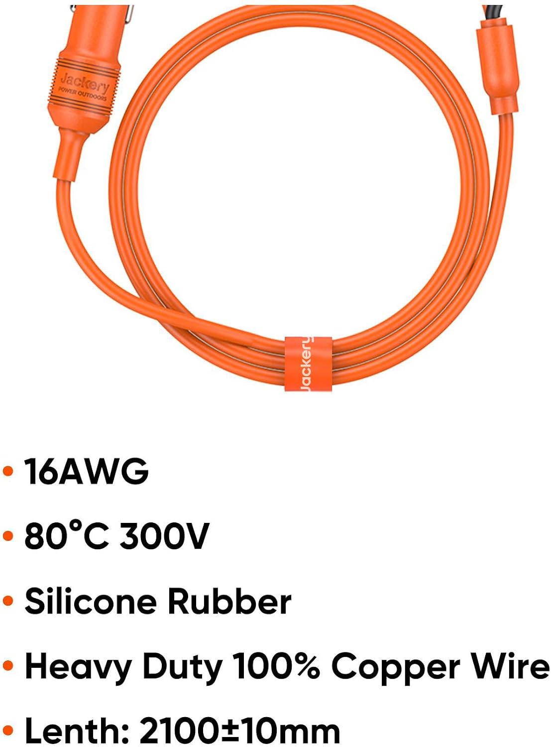 Jackery 12V Automobile Charging Cable, Cigarette Lighter Plug to Alligator Battery Clamps for Car Battery, for All Jackery Solar Generators Power Stations Except Explorer 160
